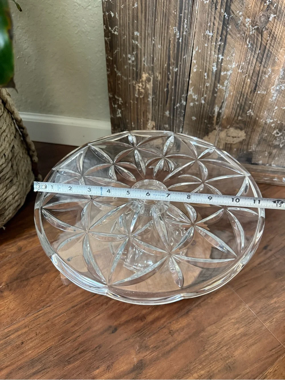 Lenox Shooting Star Clear Crystal Cake Stand 11”